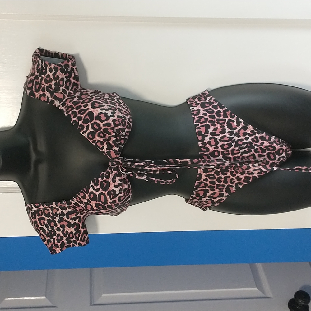 High waist animal print bathing suit